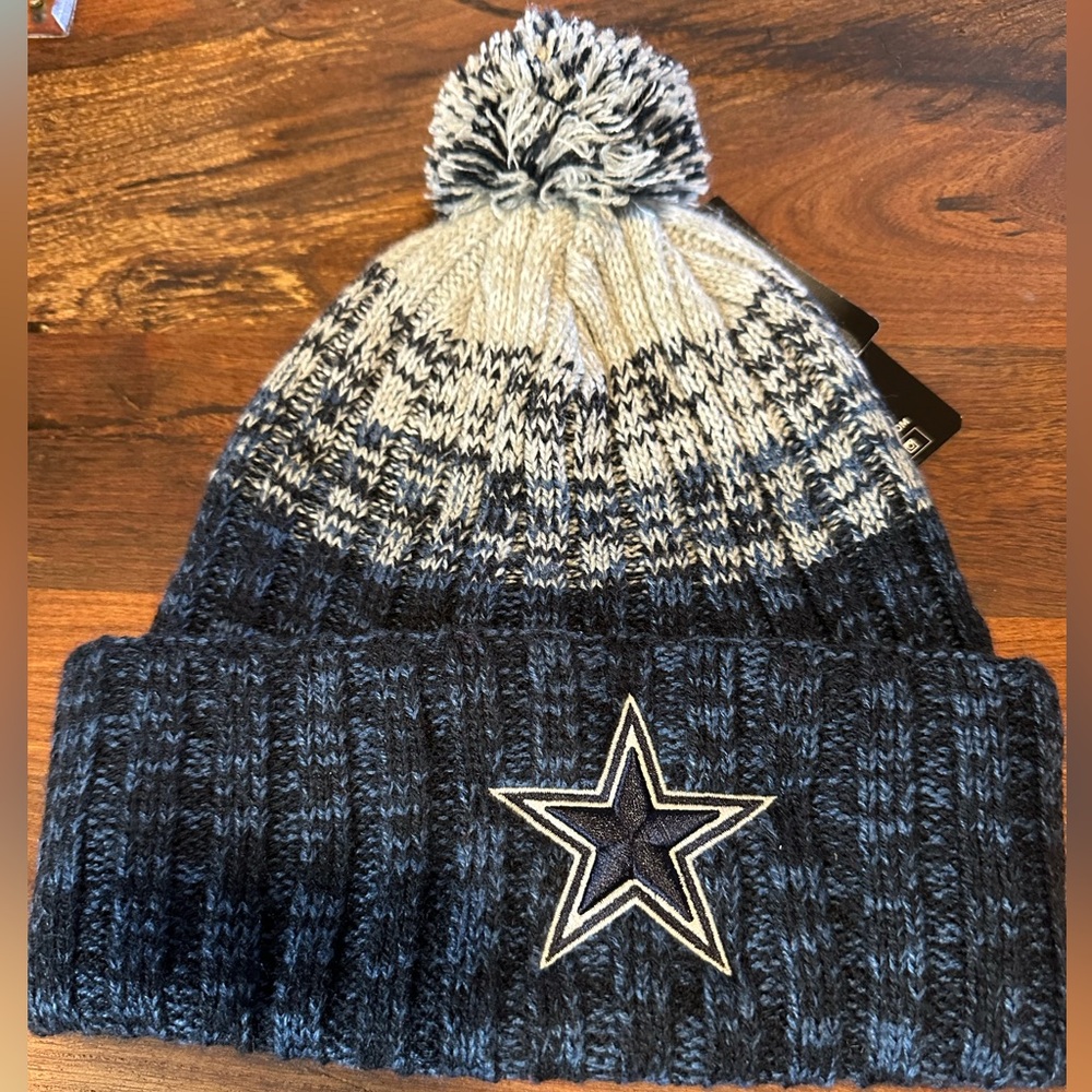 Cowboys Blue and Gray Knit Beanie with Logo